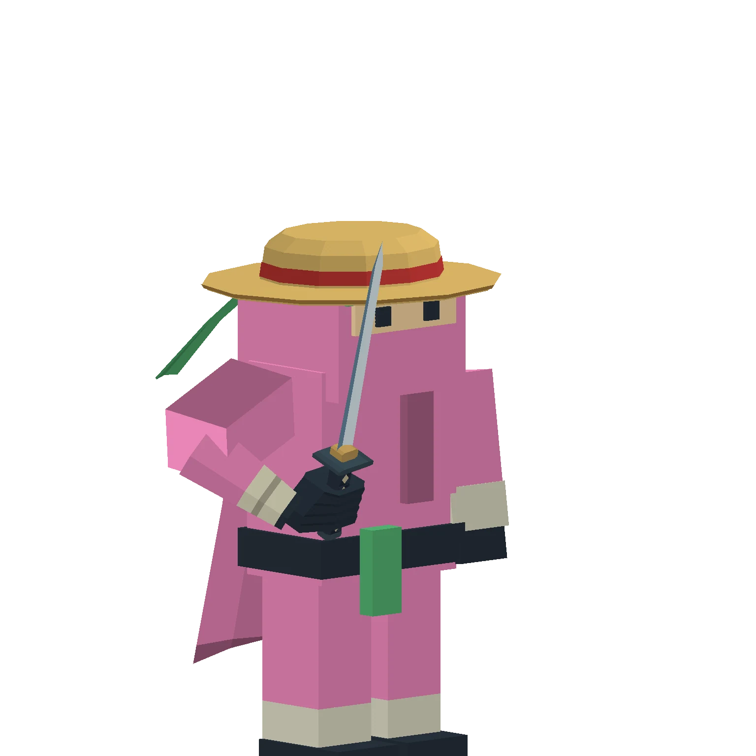 Niji / Straw Hat + Cape · Ninjato melee