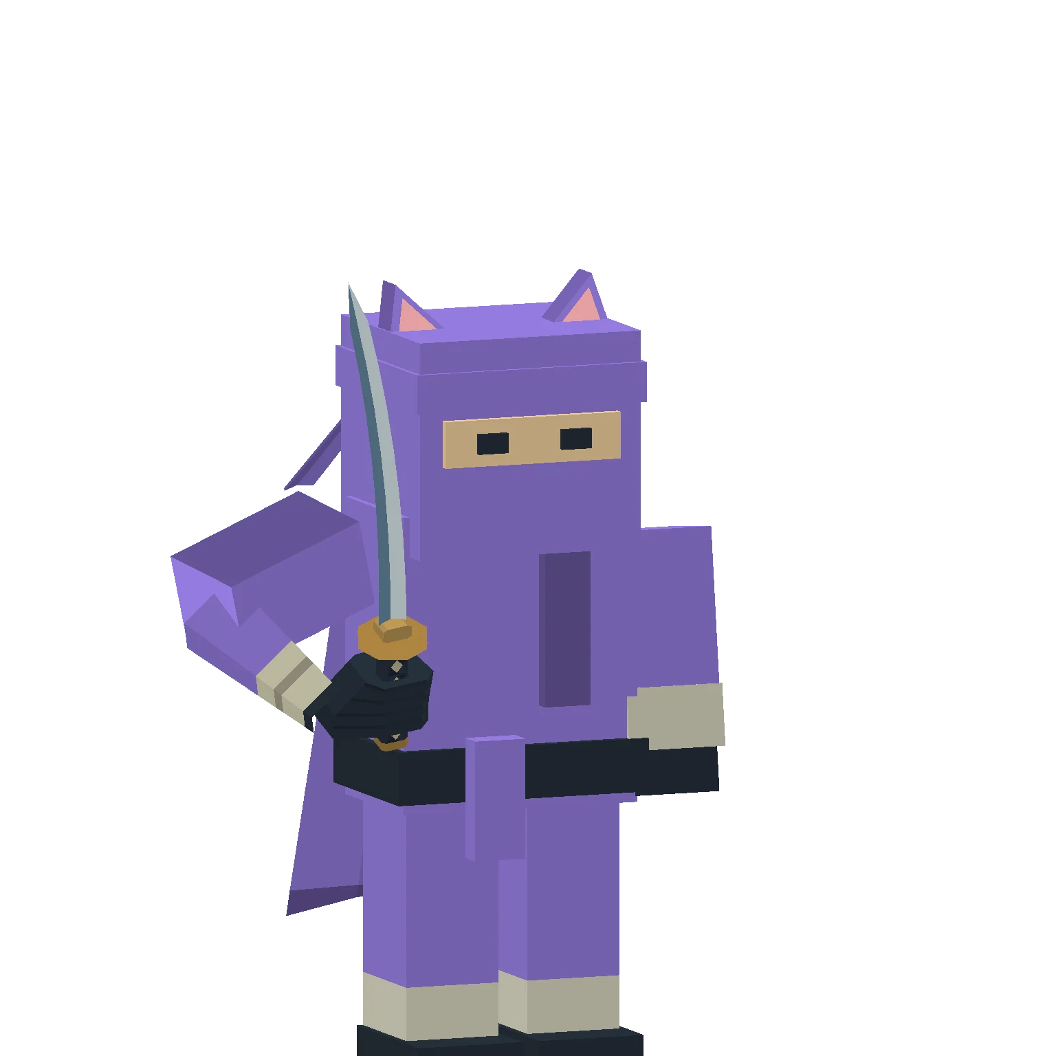Yuzu / Cat Ears + Cape · Katana melee