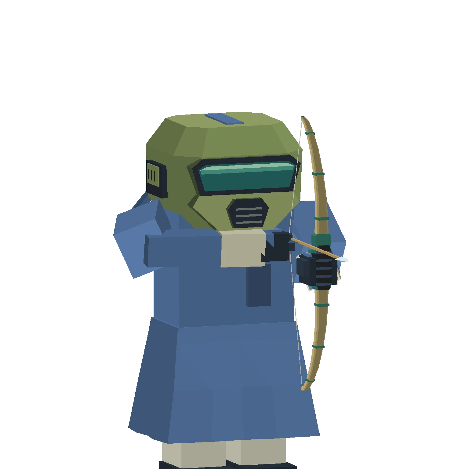 Mugi / War Helmet + Skirt · Bamboo bow