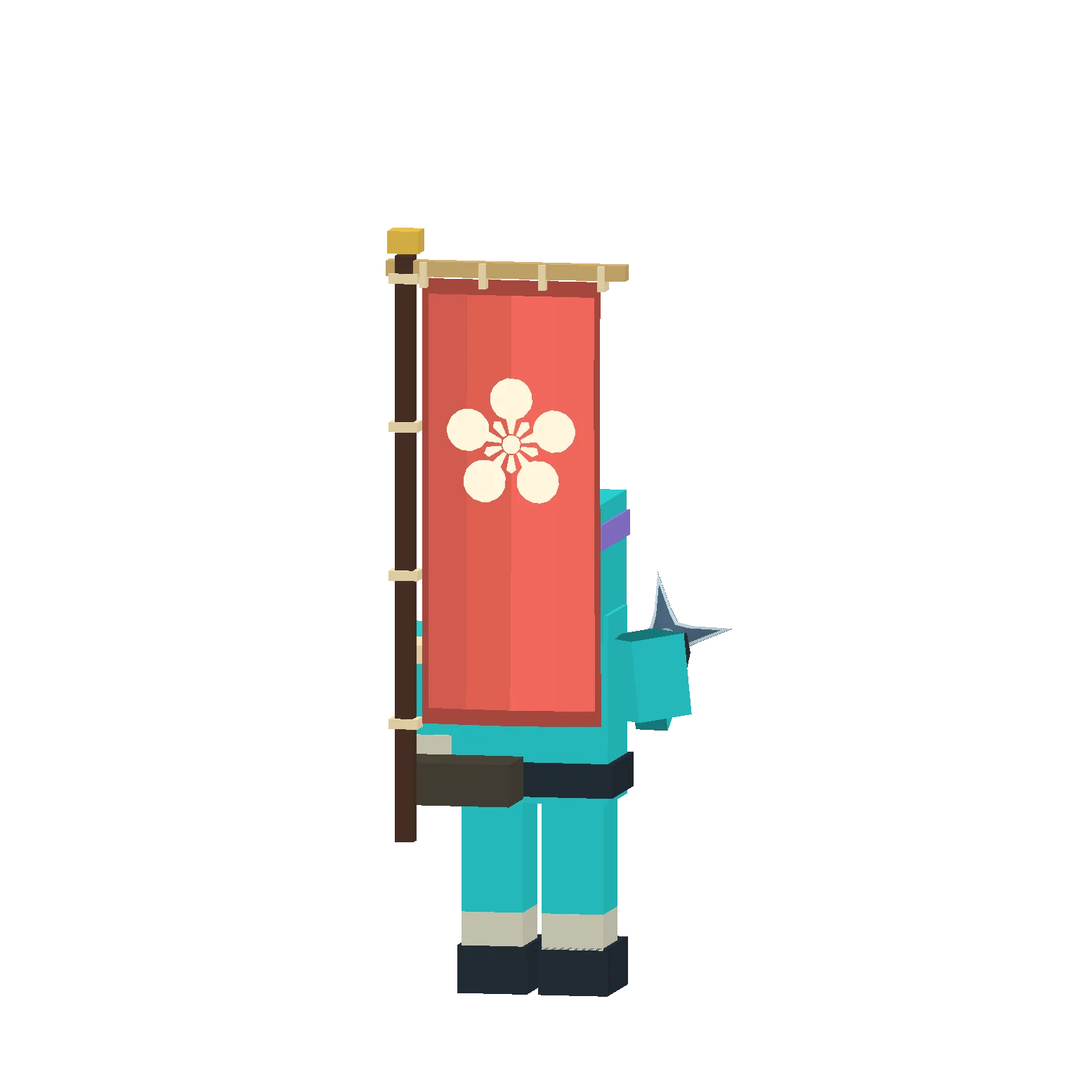 Maeda: Clan crests shown on capes and captured flags.