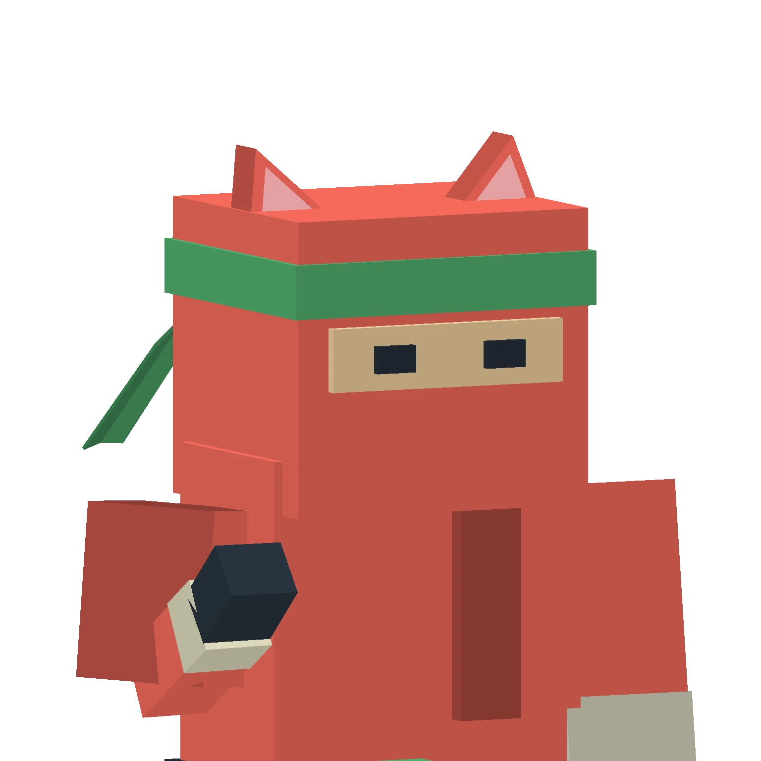 Cat Ears: Headwear rendered on the current ninja model.