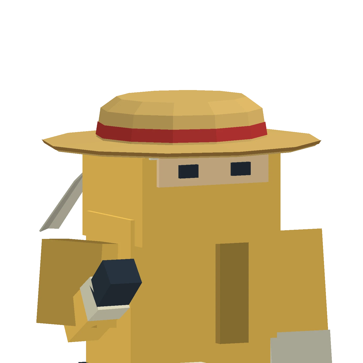 Straw Hat: Headwear rendered on the current ninja model.