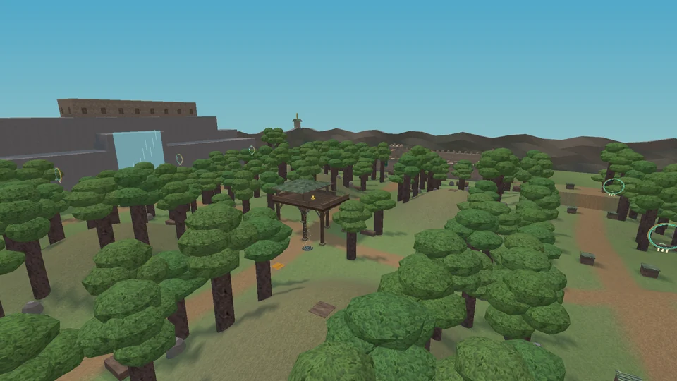 Twin Castles, rendered in the game engine