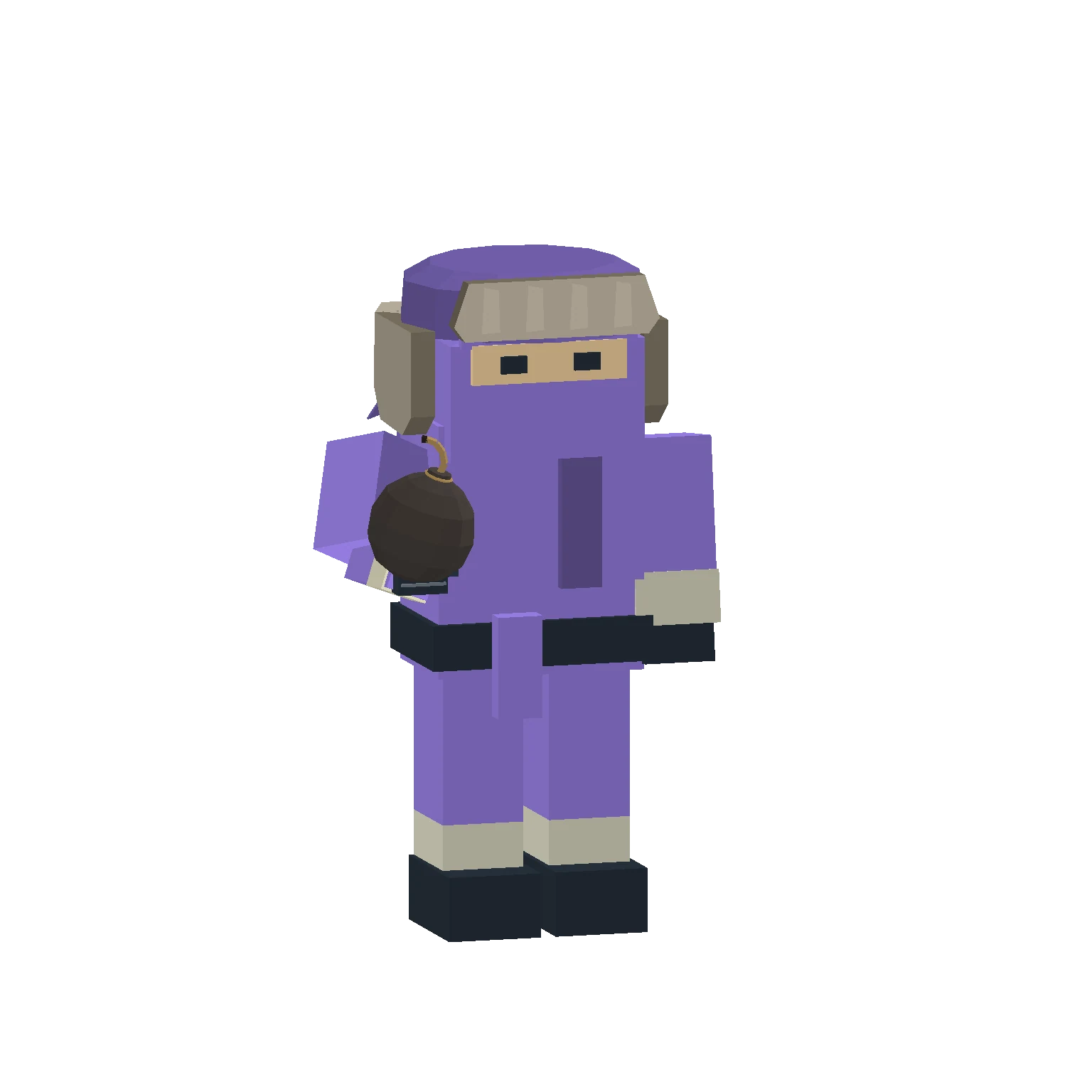 Ninja holding a shrapnel grenade